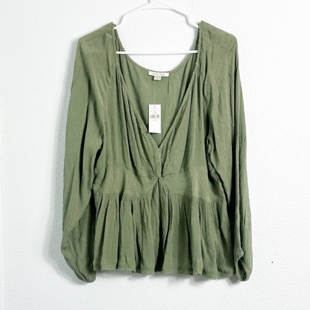 American Eagle Olive Green Women's Top new with tags XXL (252bt)